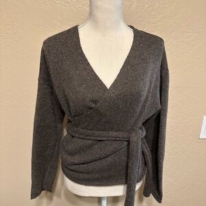 Brown Wrap Sweater NWT